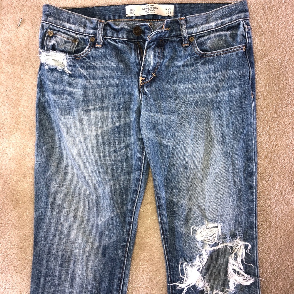 Abercrombie and Fitch boyfriend ripped jeans